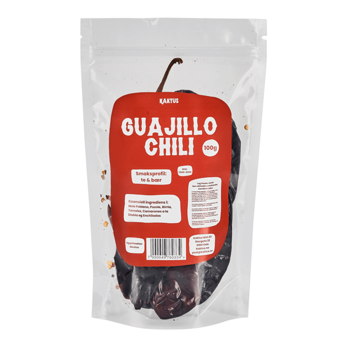 Tørket Guajillo Chili 100g / Kaktus