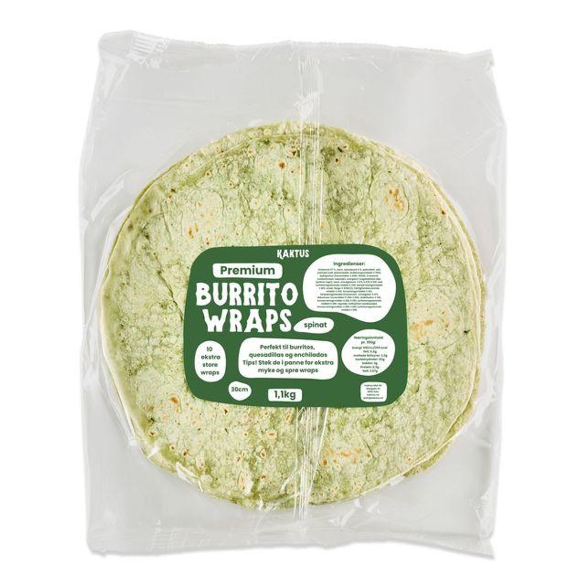 Burrito Wraps Spinat 30cm 1,1kg / Kaktus