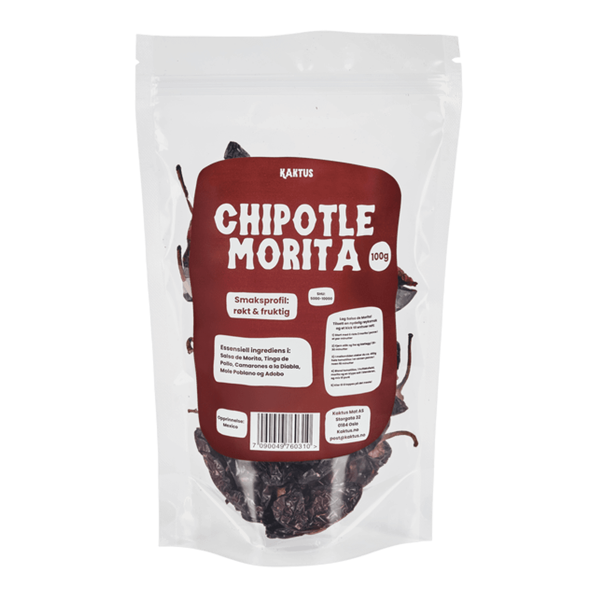 Tørket Chipotle Morita Chili 100g / Kaktus